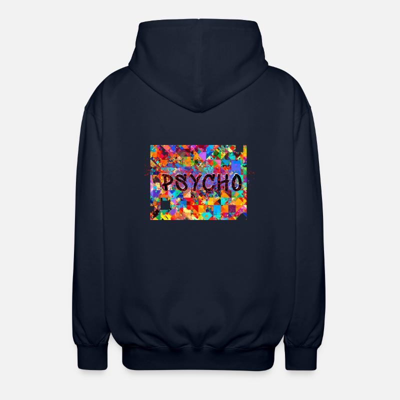 Pattern, Pop Art, Psycho, Psychedelic - Unisex Hooded Jacket - navy