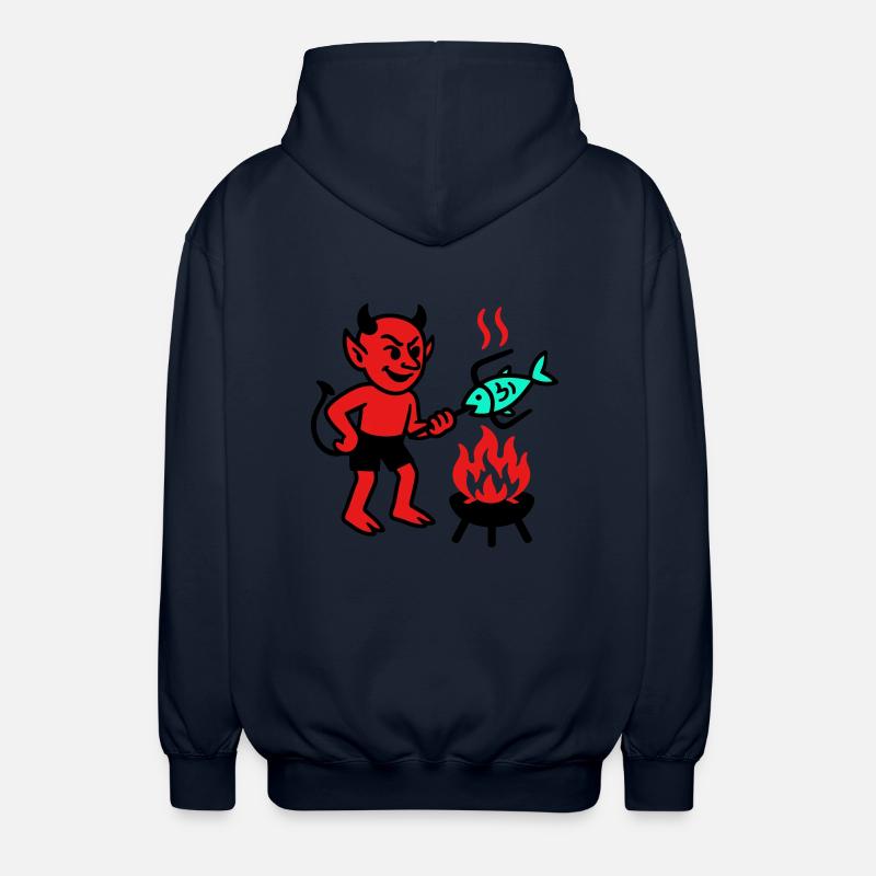 Devil with Fish - Unisex Kapuzenjacke - Navy