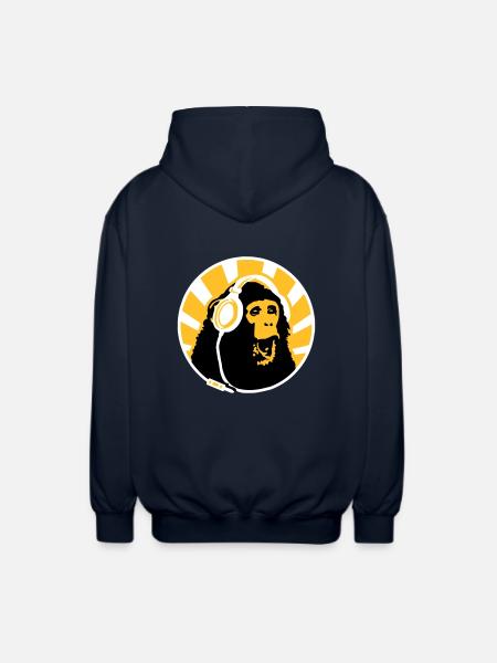 Monkey with Headphones - Unisex Kapuzenjacke - Navy
