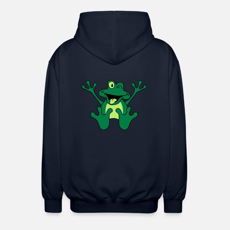 Funny Sitting Comic Frog - Unisex Kapuzenjacke - Navy