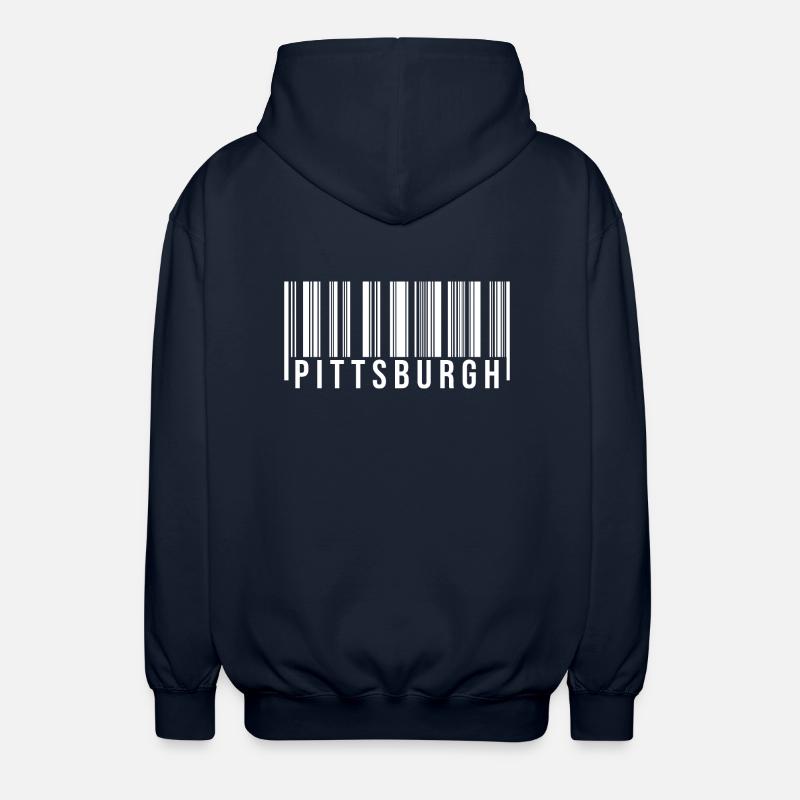 Code-barres Pittsburgh - Veste à capuche unisexe - marine