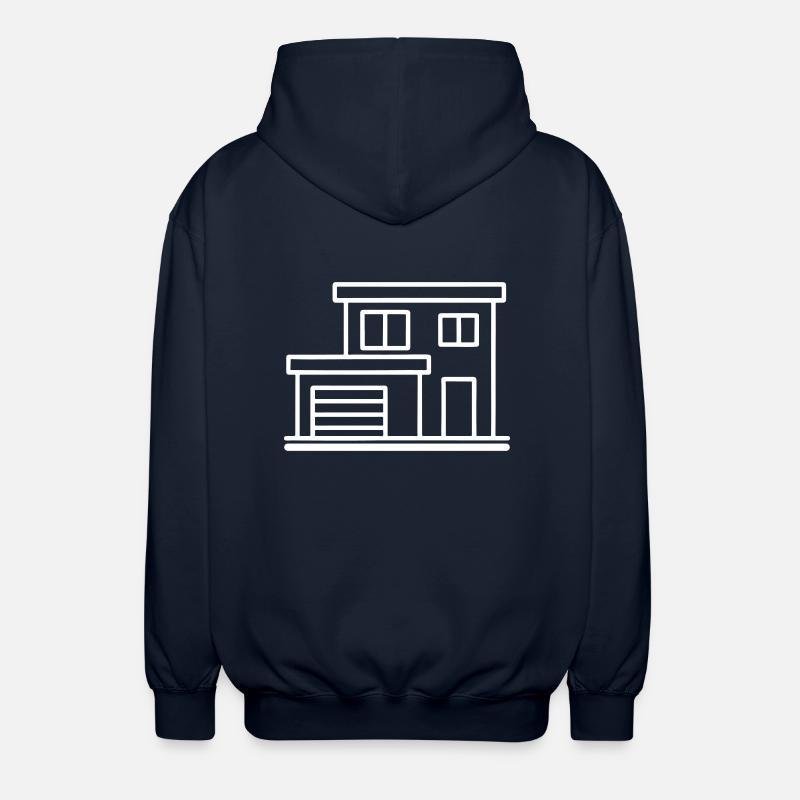 Maison Maison Bâtiment Symbole - Veste à capuche unisexe - marine