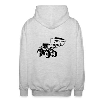 Radlader, Wheel Loader (2 color) - Unisex Kapuzenjacke - Hellgrau meliert - Hinten - AI Model Male 185 light (185cm)