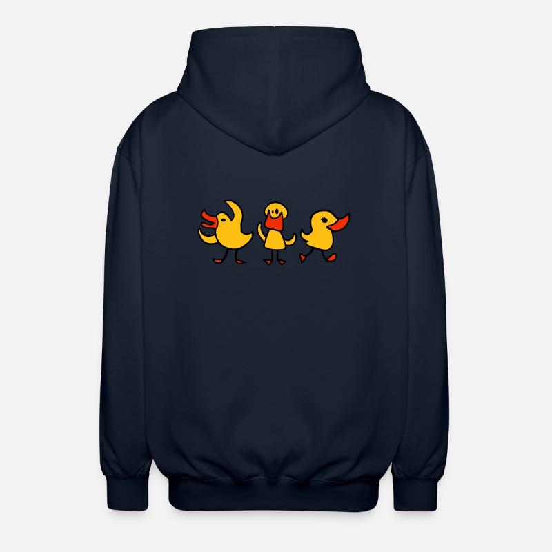 3 ducks - Unisex Hooded Jacket - navy