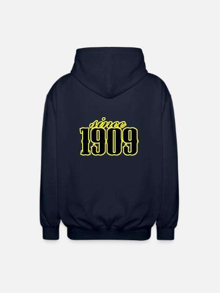 since 1909 (black) - Unisex Hooded Jacket - navy