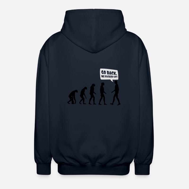 Evolution fucked up - Evolution verkackt - Unisex Kapuzenjacke - Navy