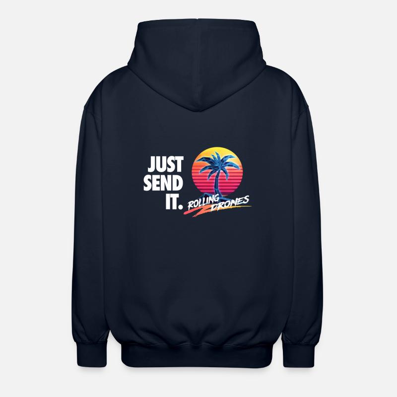 Just Send It @ RollingDrones - Unisex Hooded Jacket - navy