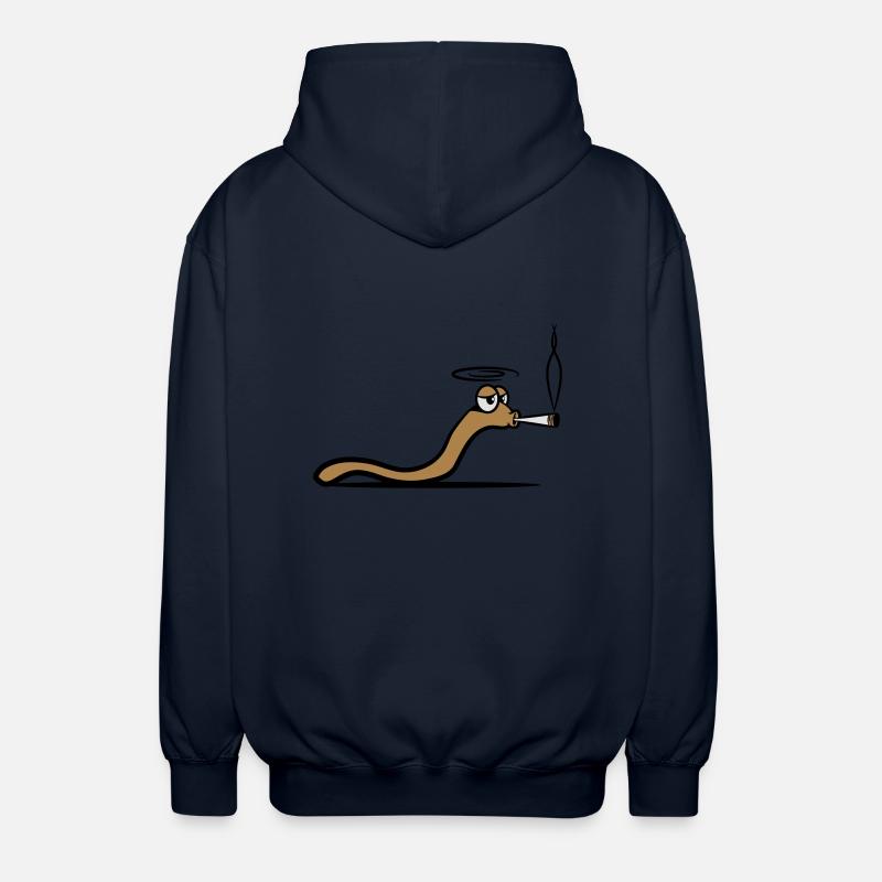 Worm smoke joint - Unisex Hooded Jacket - navy