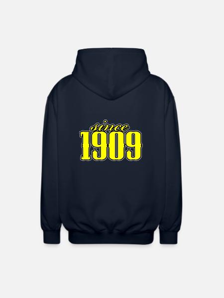 since 1909 (yellow) - Unisex Hooded Jacket - navy