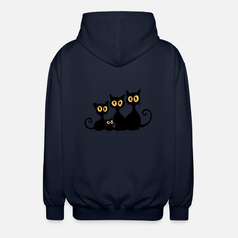 Schwarze Katzen - Unisex Kapuzenjacke - Navy