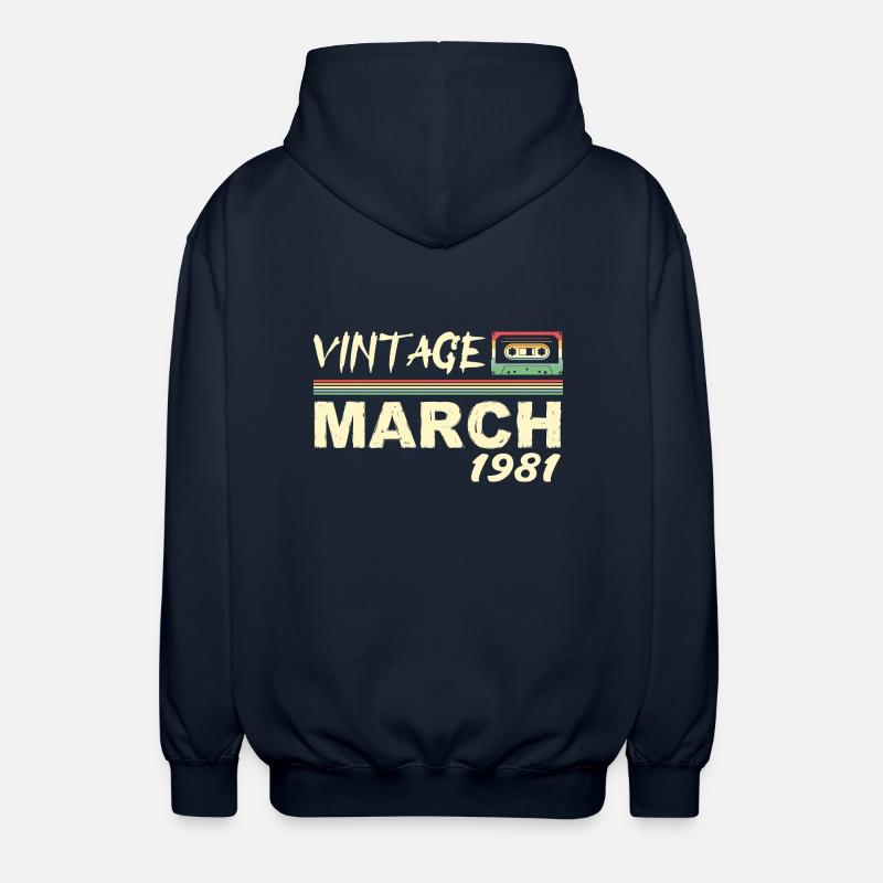 Mars 1981 - March 1981 - Veste à capuche unisexe - marine
