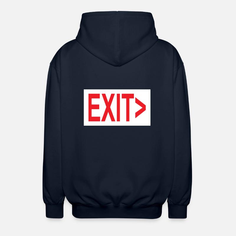 Exit / Exit / Emergency Exit - Unisex Hooded Jacket - navy
