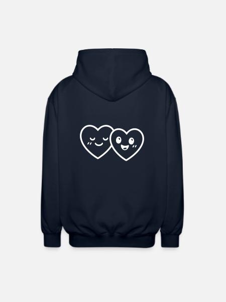 Herzen Paar Liebe - Unisex Kapuzenjacke - Navy