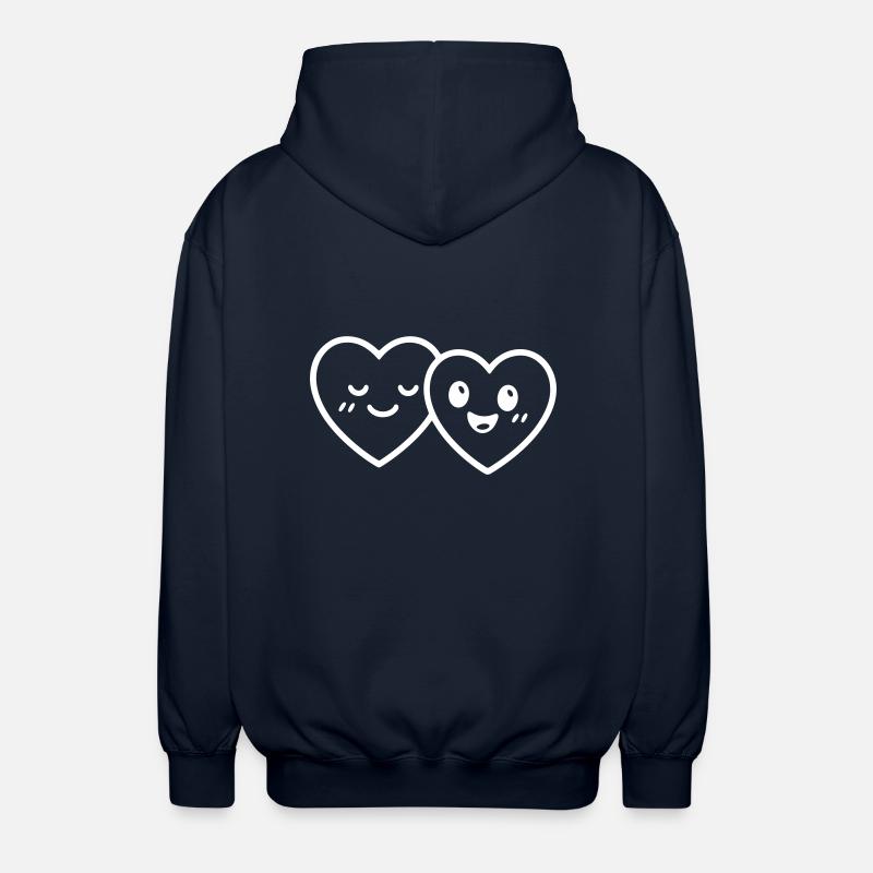 Hearts Couple Love - Unisex Hooded Jacket - navy