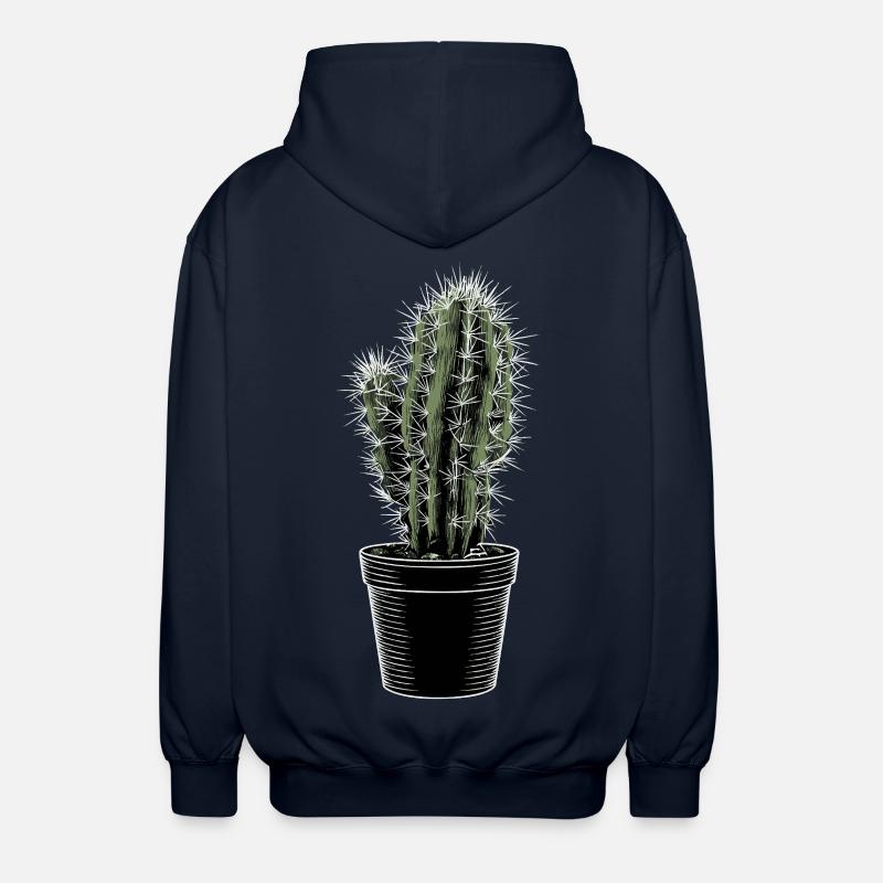 Cactus dans un pot noir - Veste à capuche unisexe - marine