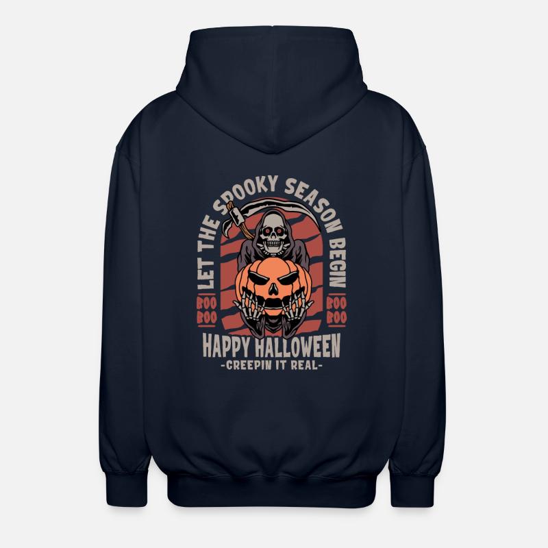 Faucheuse d’Halloween avec citrouille - Veste à capuche unisexe - marine