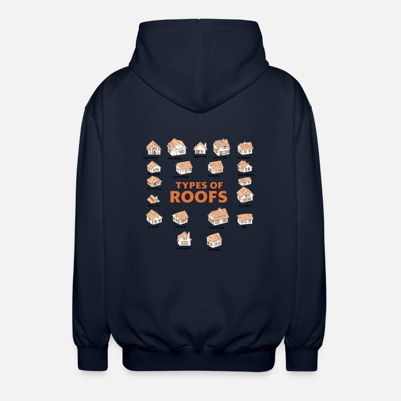 Arten von Dächern Dacharchitekturstile - Unisex Kapuzenjacke - Navy