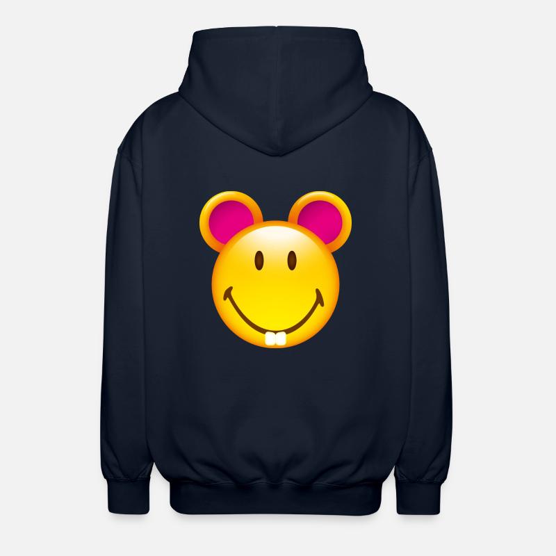 Smiley Mouse - Unisex hættejakke. - marineblå