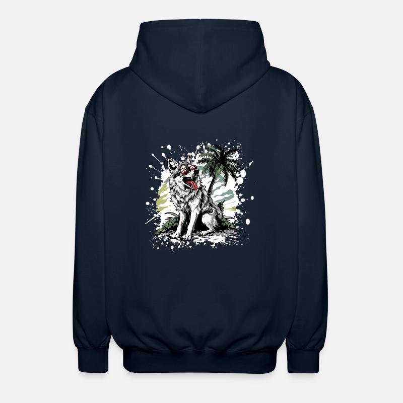 Palmier de l’île Wolf - Veste à capuche unisexe - marine