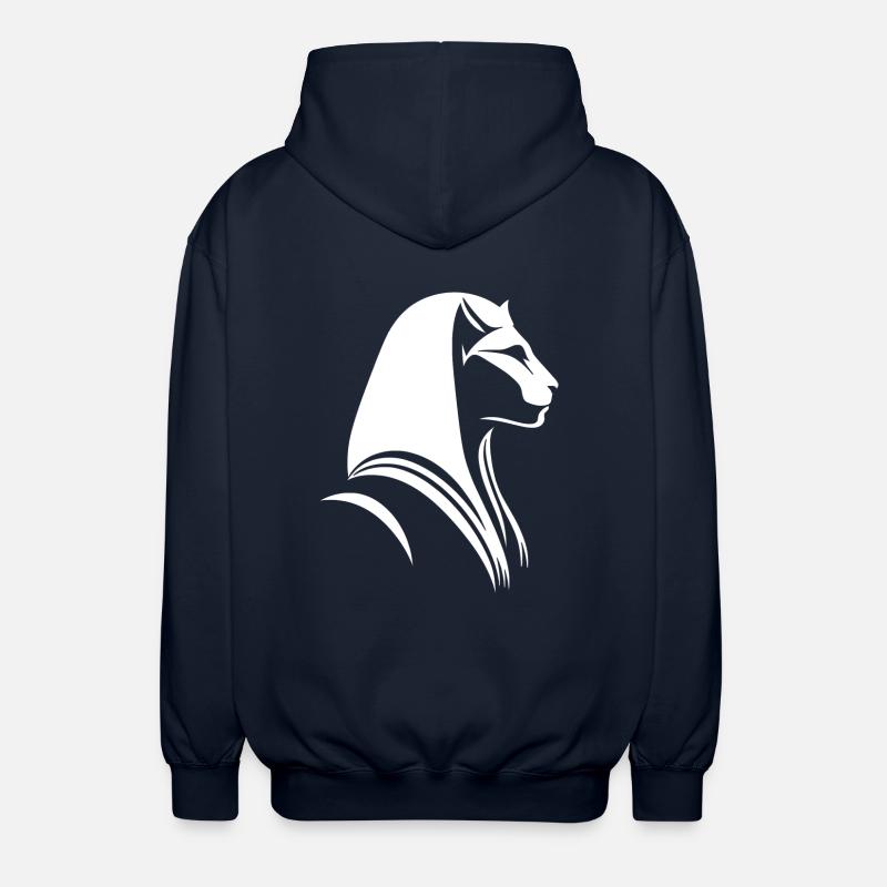 Chat Egypte Pharaon Silhouette - Veste à capuche unisexe - marine
