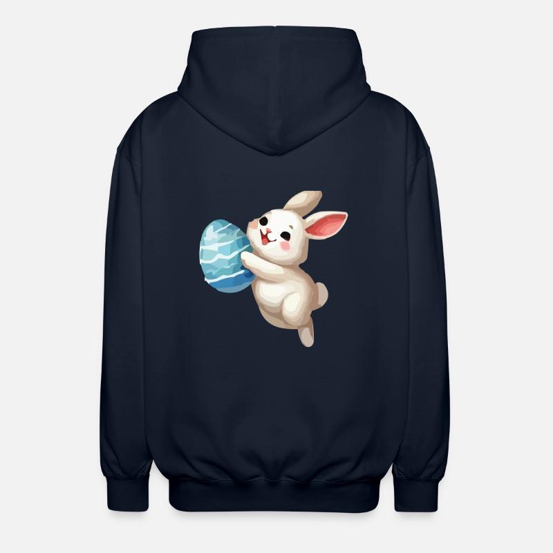 bunny rabbit easter bunny - Unisex Hooded Jacket - navy
