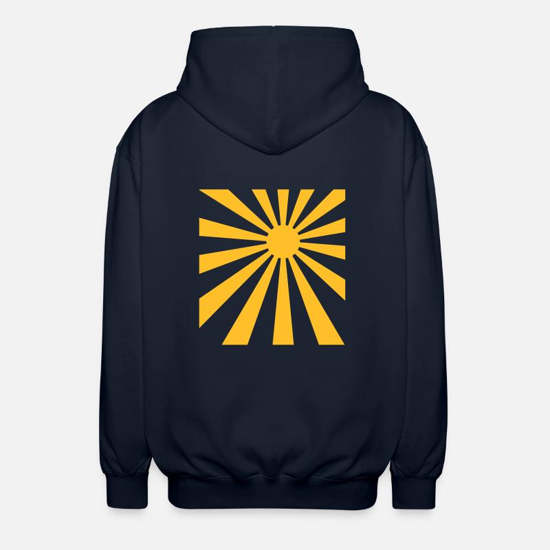 Sun rays rectangle design - Unisex Hooded Jacket - navy