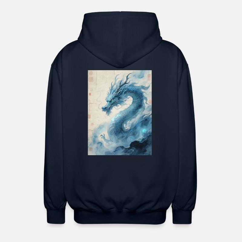 Der Erste Wind: Blauer Drache – Wiederbelebung - Unisex Kapuzenjacke - Navy