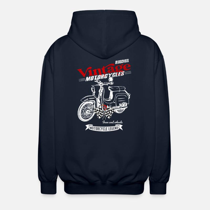 Simson Schwalbe GDR Moped - Unisex Hooded Jacket - navy