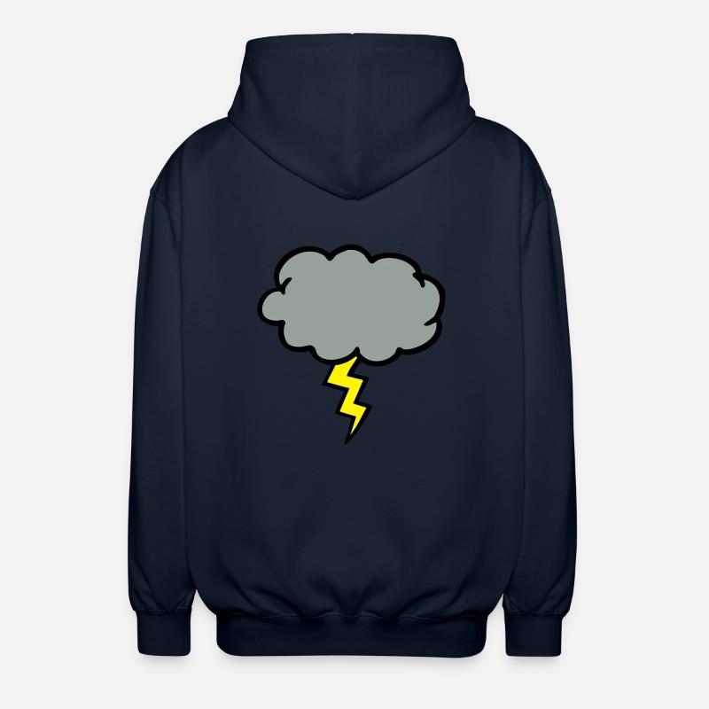 cloud thundercloud lightning thunderbolt - Unisex Hooded Jacket - navy