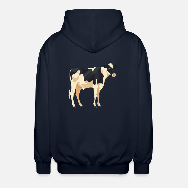 Stehende Kuh - Einfaches Design - Unisex Kapuzenjacke - Navy