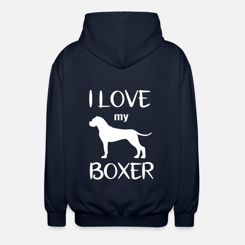 Deutscher Boxer Geschenkidee Hundeliebe Hunderasse - Unisex Kapuzenjacke - Navy