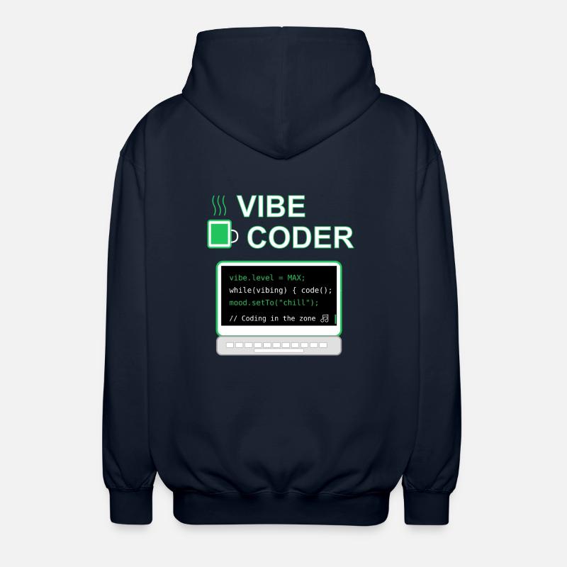 Vibe Coder - Unisex Hooded Jacket - navy