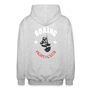 Boxing Fight Club - Veste à capuche unisexe - gris clair chiné - Dos - AI Model Male 185 light (185cm)