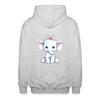 Süßer Baby Elefant - Unisex Kapuzenjacke - Hellgrau meliert - Hinten - AI Model Male 185 light (185cm)