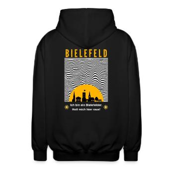 Bielefeld Shirt lustiger Spruch Skyline Geschenk - Unisex Kapuzenjacke - Schwarz - Hinten - AI Model Male 185 light (185cm)
