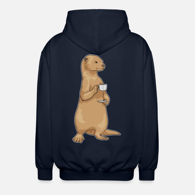 Otter Coffee Mug - Unisex Hooded Jacket - navy