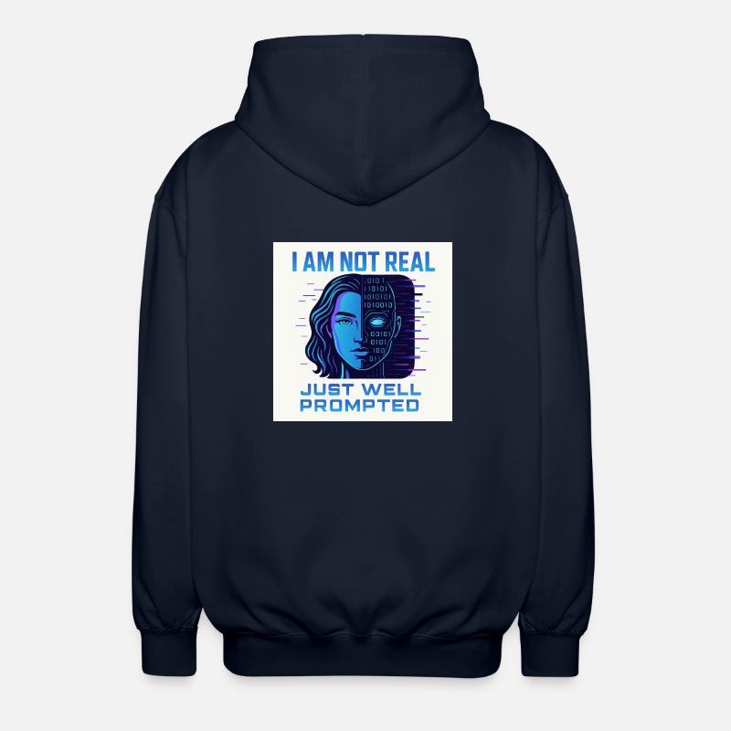 Half human, half digital - Unisex Hooded Jacket - navy