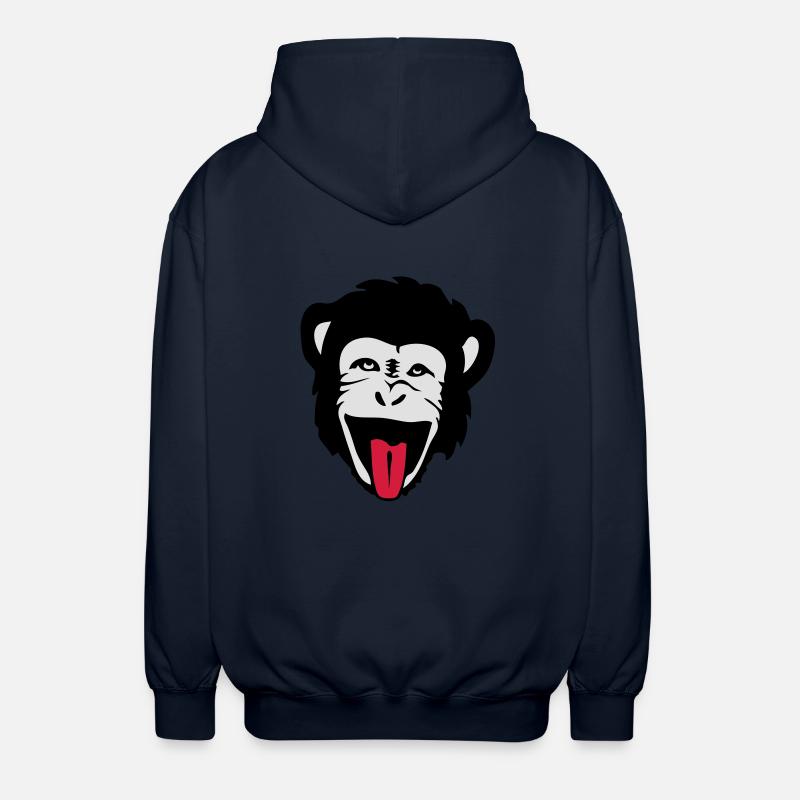 Affe Gorilla Affe Header1 - Unisex Kapuzenjacke - Navy