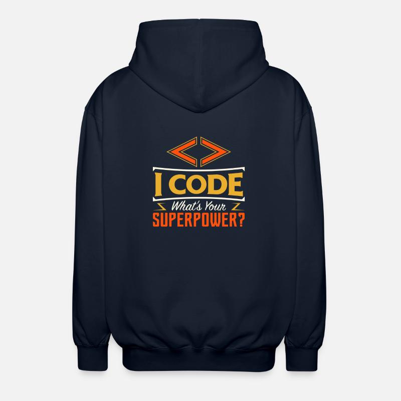 I code what's your superpower ? - Veste à capuche unisexe - marine