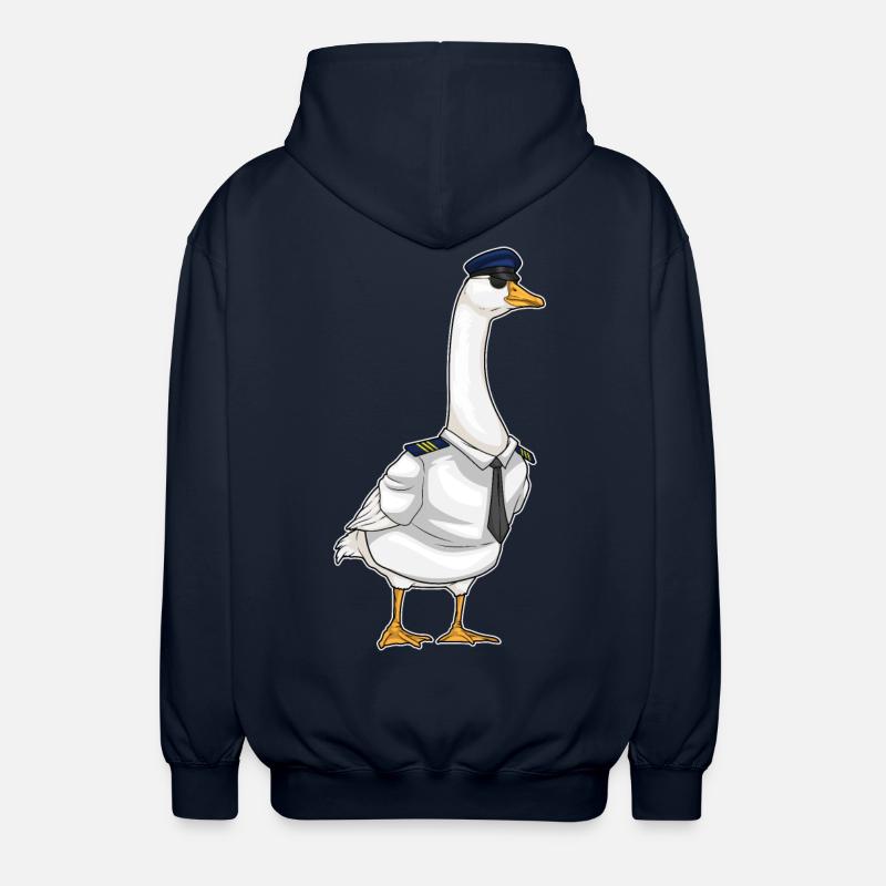 Duck Pilot Pilot Hat - Unisex Hooded Jacket - navy