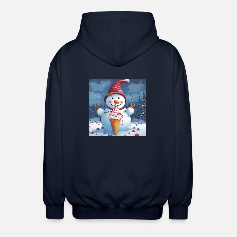 Schneemann mit Eis - Unisex Kapuzenjacke - Navy