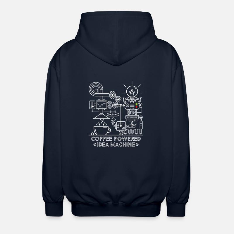 Coffee powered Idea Machine - Veste à capuche unisexe - marine