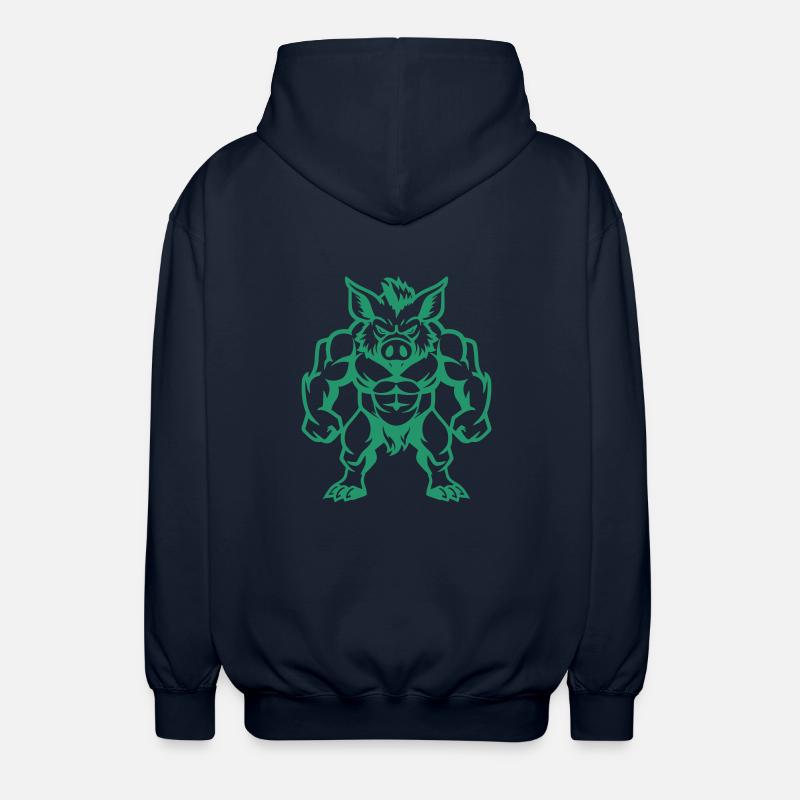 wildschwein comic - Unisex Kapuzenjacke - Navy