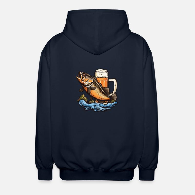 Pêche Bière Pêche - Veste à capuche unisexe - marine