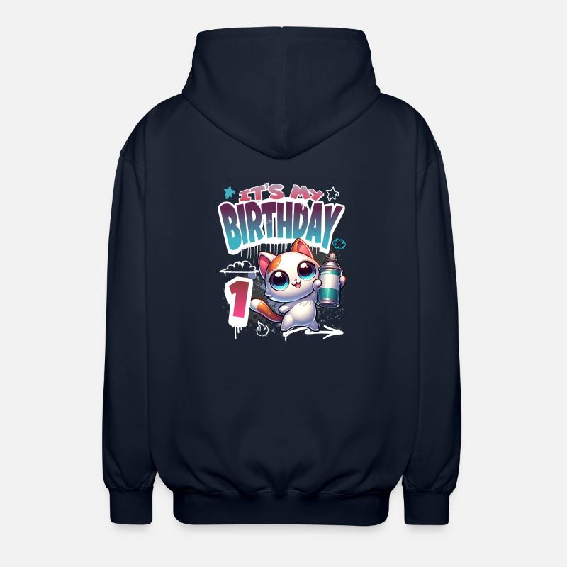 1er anniversaire chat graffiti - Veste à capuche unisexe - marine