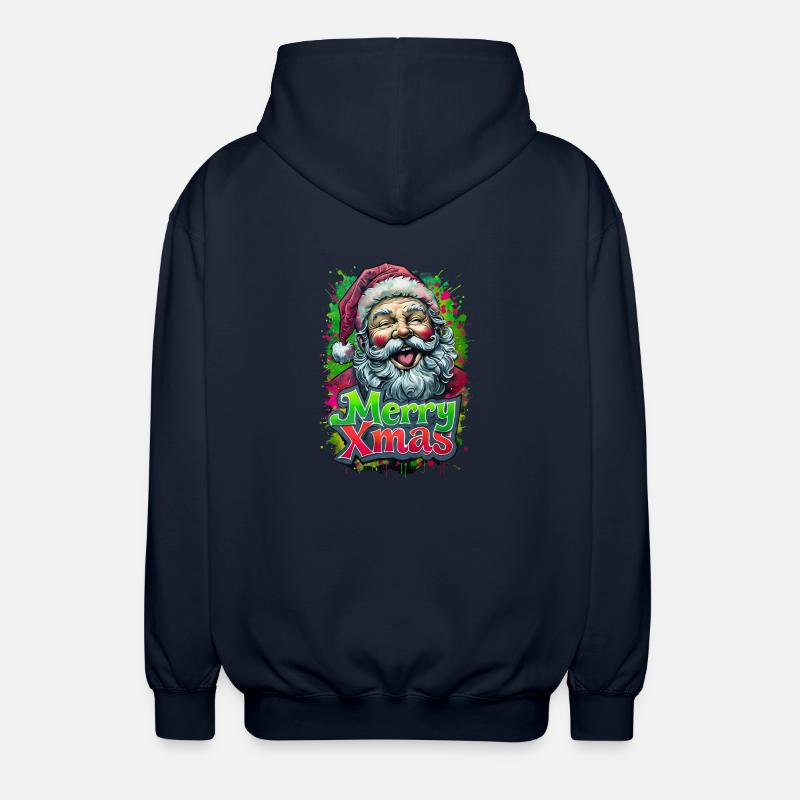 Joyeux Noël Drôle Père Noël - Veste à capuche unisexe - marine