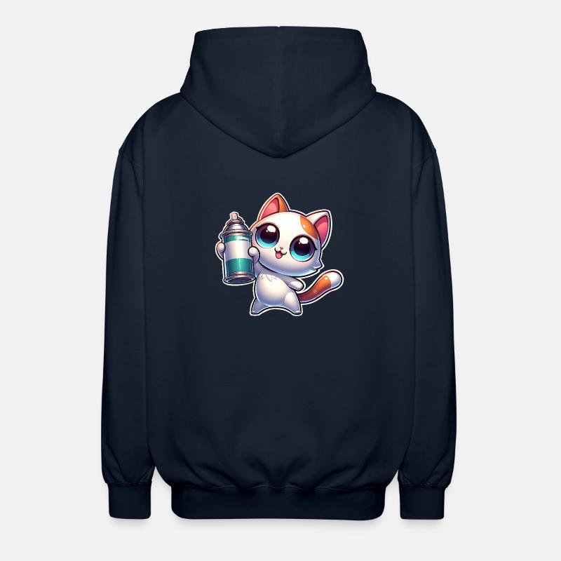 Chat Spray Peut Graffiti - Veste à capuche unisexe - marine