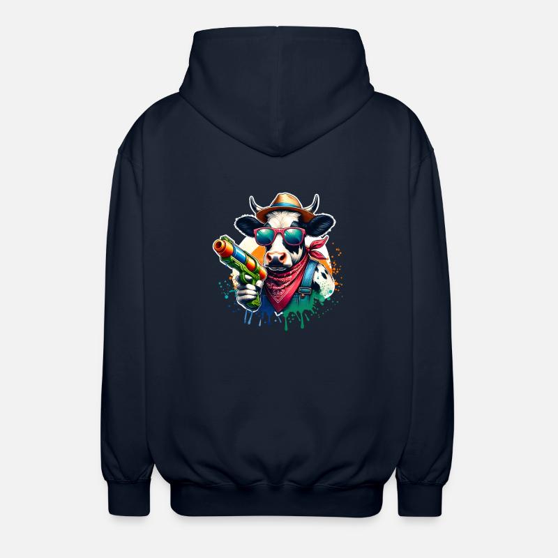 Pistolet à eau vache - Veste à capuche unisexe - marine