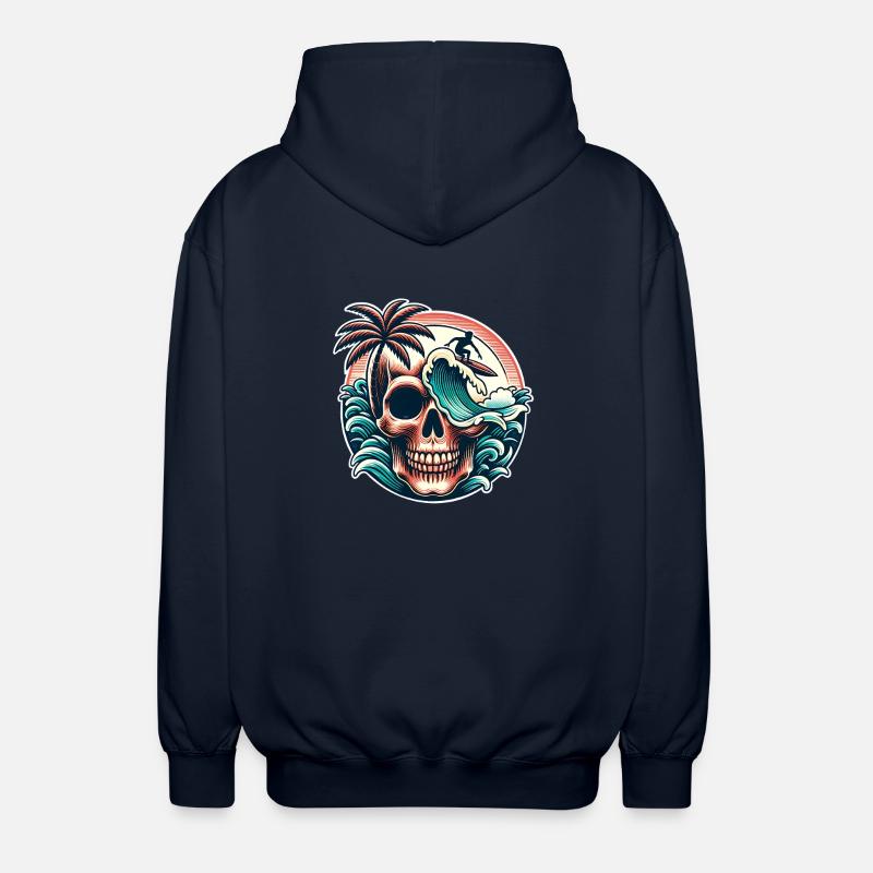 Crâne de surfeur de surf - Veste à capuche unisexe - marine