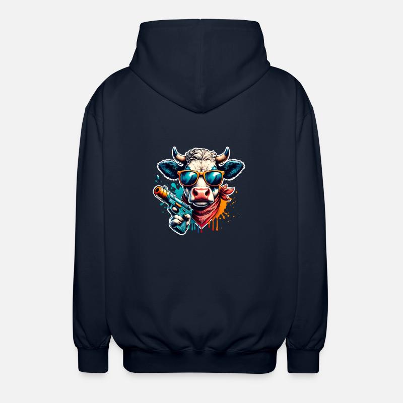 Pistolet à eau vache - Veste à capuche unisexe - marine